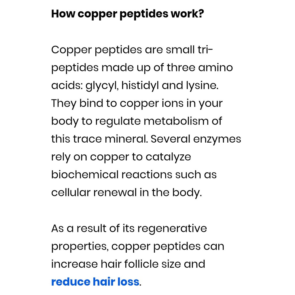 Copper Peptide Hair Regrowth Serum (Dermatologist Prescribed for Healthy Hair  Growth, Regrowth and Hair Loss Serum) | Shopee Singapore