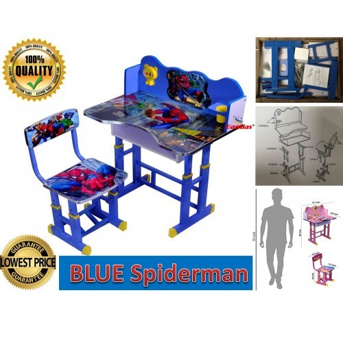 Meja Belajar Study Table And Chair Kids Set Spiderman Shopee