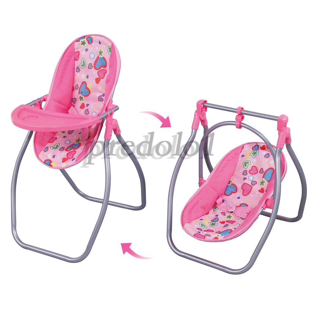 Portable Reborn Doll Baby Highchair Cradle Swing Simulation