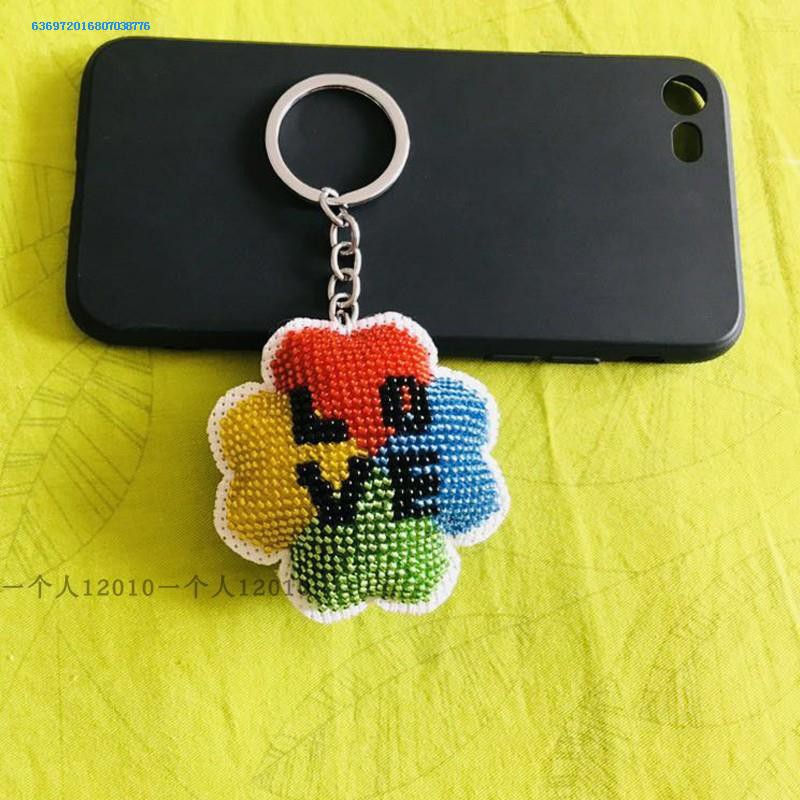 19 New Cross Stitch Double Sided Embroidery Thread Small Pendant Keychain Cartoon Couple Mobile Phone Handmade Shopee Singapore