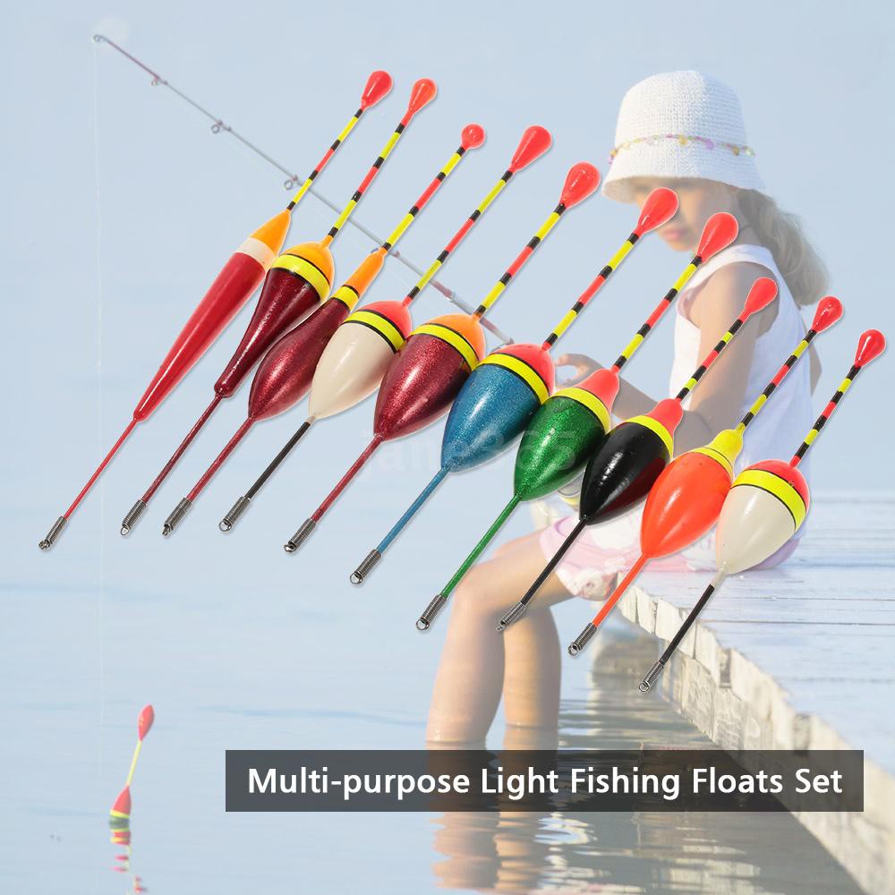 10pcs Multipurpose Light Floaters Fishing Floats Set Buoyant Bite