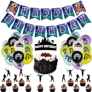 1 Set Fortnite Happy Birthday Cake Topper Birthday Party Favor Shopee Singapore