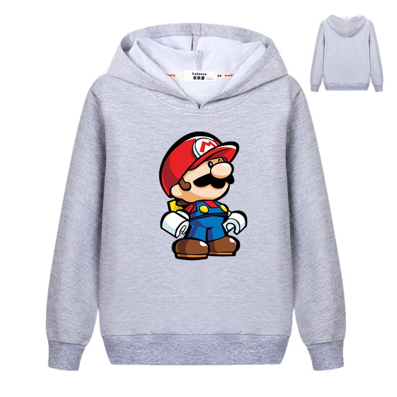 Super Mario 3D Graphic Hood Hoodies Youth Boys Sweatshirts Unisex Loose ...