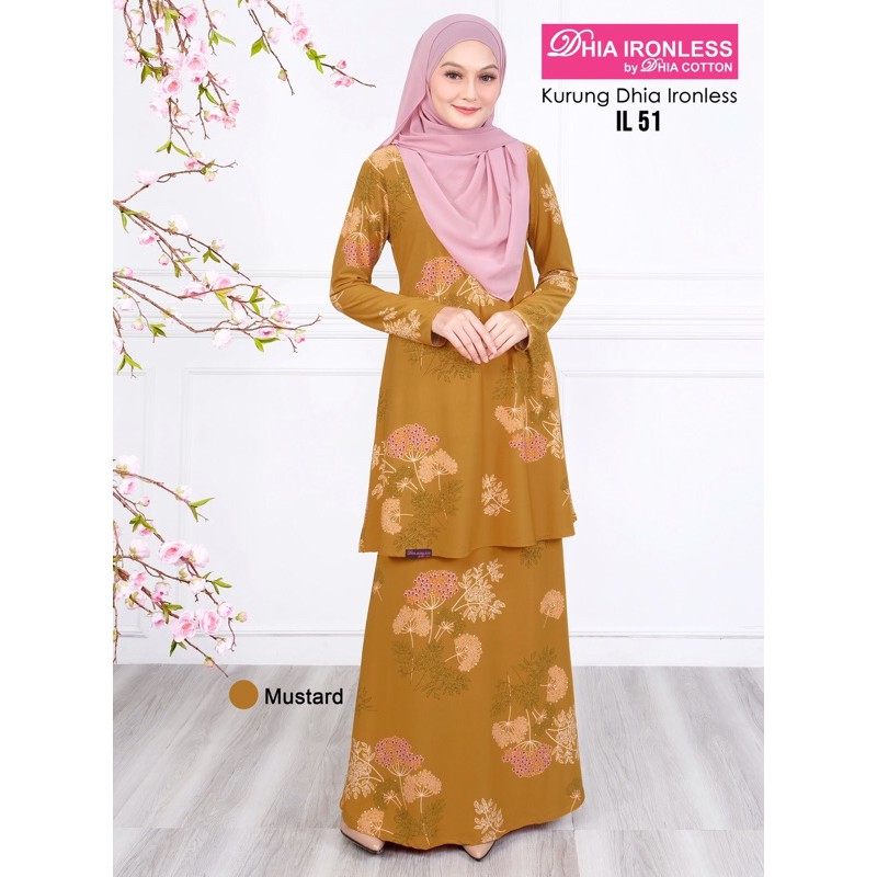 Ironless Kurung Kurung Tanpa Gosok Baju Raya By Dhia Cotton Shopee Singapore