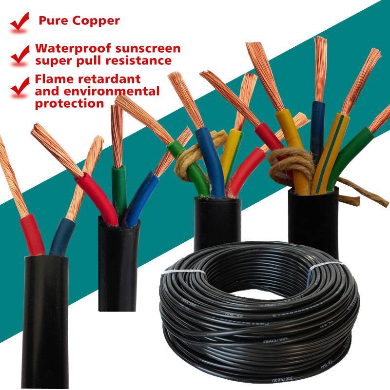 Ready Stock 1 Meter High Quality Rvv Copper Wire Sheath Line 3 Core 0 75 1 1 5 2 5mm Cable Outdoor Flexible Wire Black Waterproof High Coltage Cable Shopee Singapore