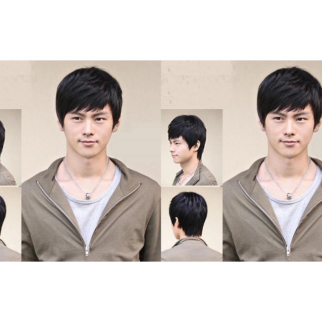 Xiao Su Niu Wig Men's Wig Fluffy Fashion Host Wig Boy Handsome Natural  Short Straight Hair Student Level Oblique Bangs | Shopee Singapore