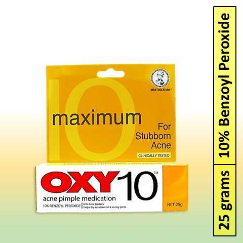 Mentholatum Oxy 10 Max Acne Pimple Cream Medication 10 Benzoyl Peroxide 25grams Shopee Singapore