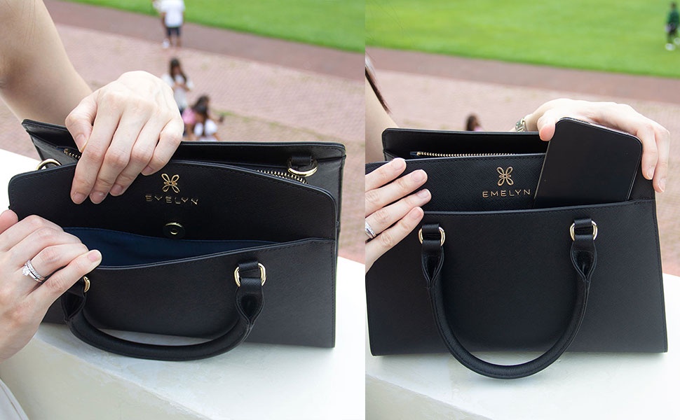 Emelyn Anastasia Saffiano Genuine Real Leather Handbag Shopee Singapore