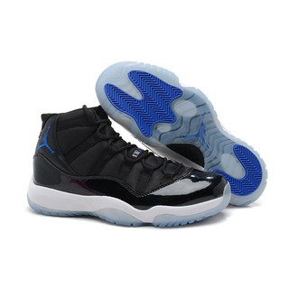 blue and black jordans 11