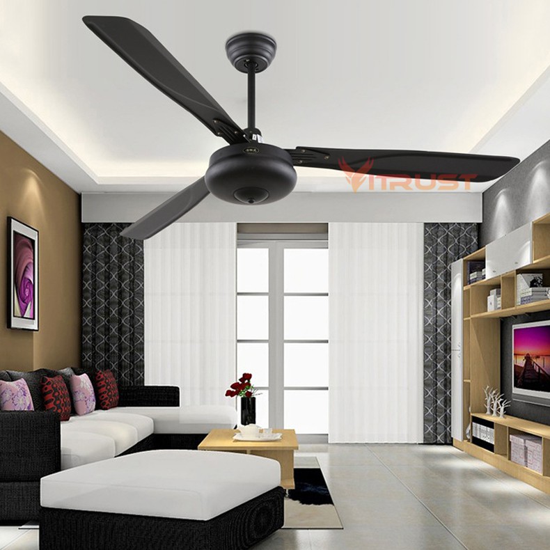 Dining Room Ceiling Fan Modern Black Ceiling Fan Retro Metal Room Fan