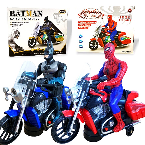 Spiderman/Batman/Captain Battery Operated Motorcycle / Motorbike Toy