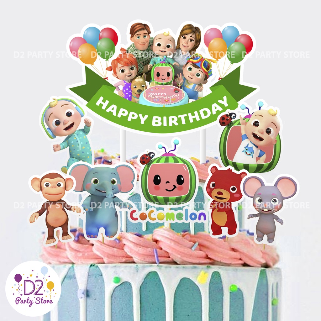 Cocomelon Happy Birthday Cake Topper Cute / COCOMELON Cake Decoration ...