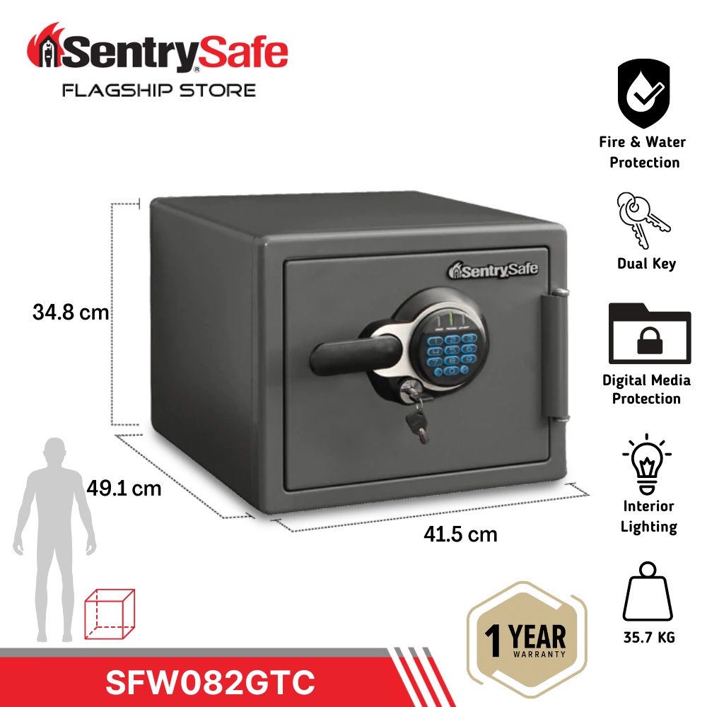 SentrySafe - SentrySafe SFW082GTC Digital Fire Security Safe | Shopee ...