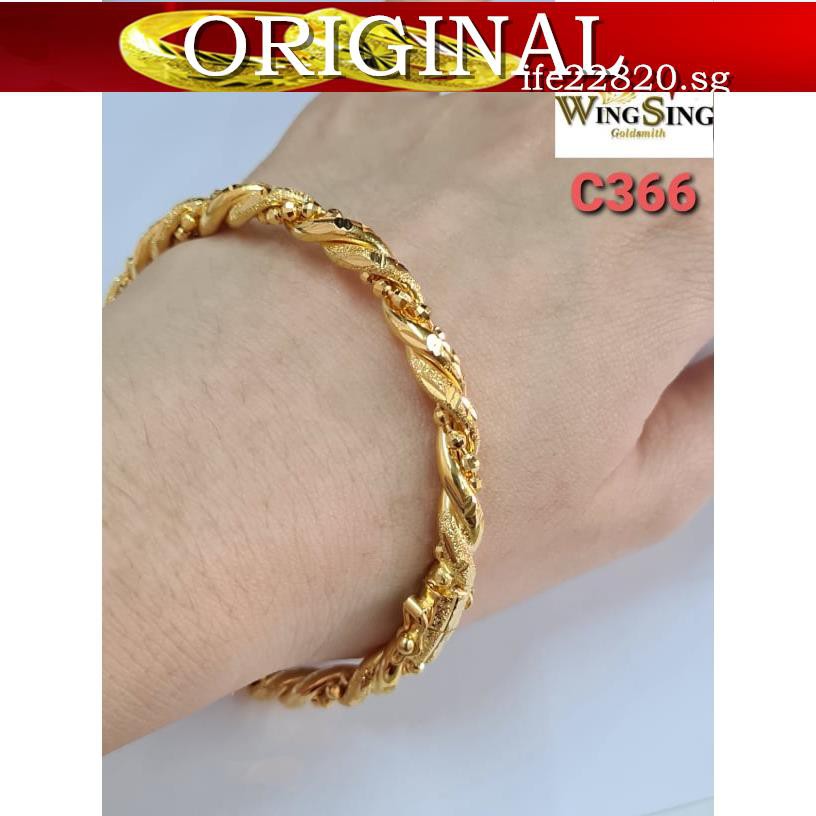 Original 916 Gold Twisted Bangle Gelang Tangan Pintal Emas 916 20 24g Shopee Singapore