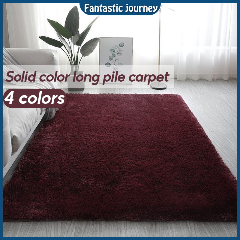 Decor Rug Anti Slip Nordic Carpet, Fluffy Red Rug For Bedroom
