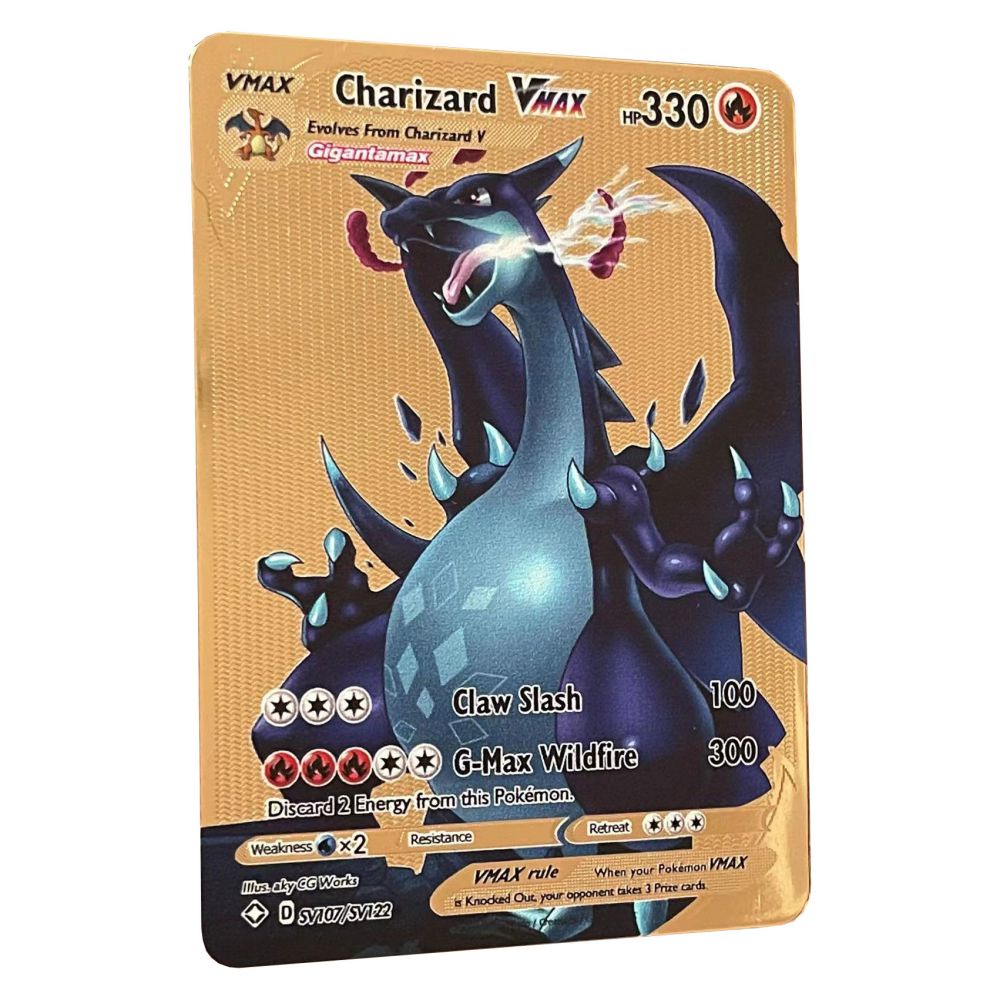 Direct Sales Pokemon Metal Cards English hp Arceus Vmax Yu Gi Oh Pikachu Charizard Golden Iron Card Kids Collection Birthday Gift Shiny Dhbz Shopee Singapore