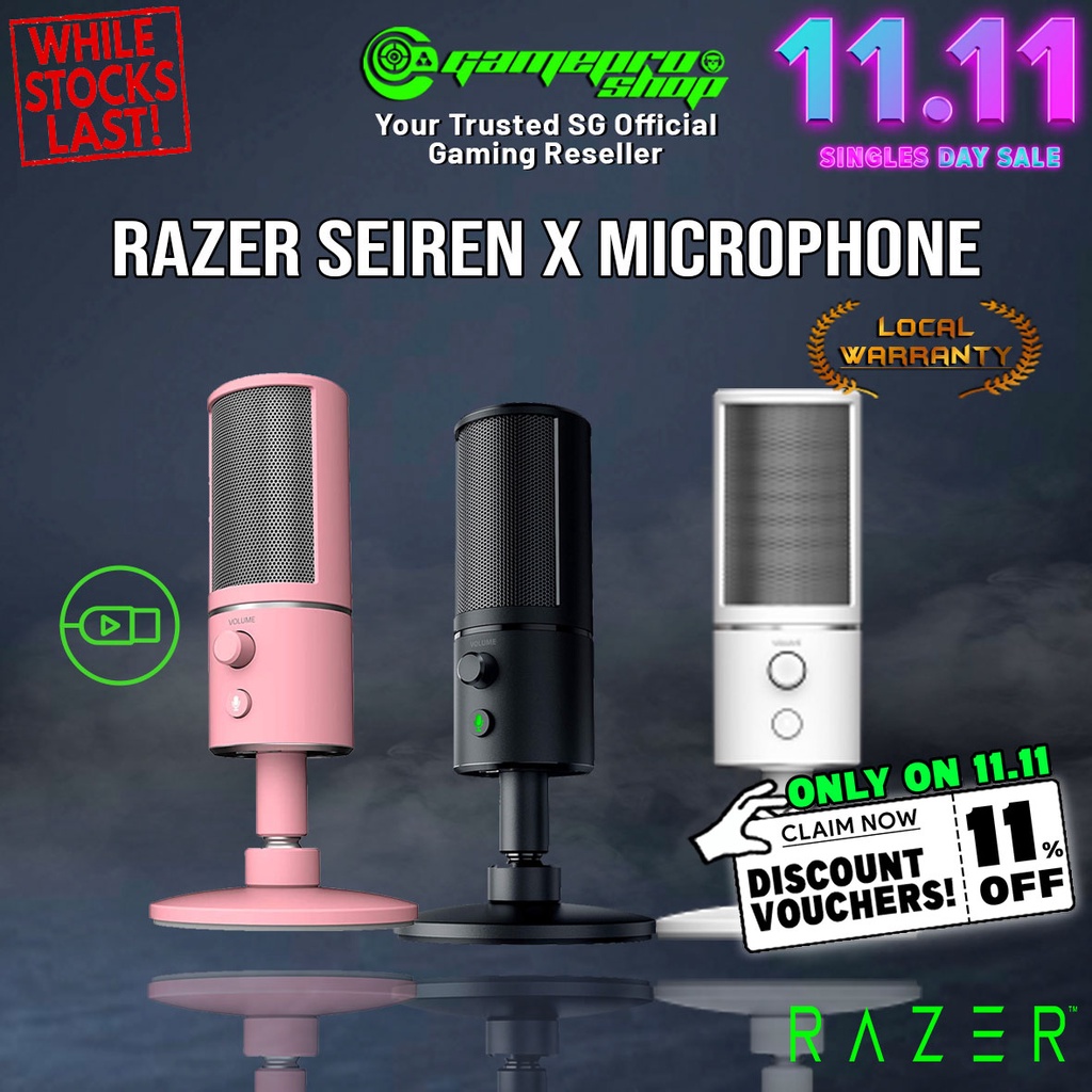 Razer Seiren X Condenser Microphone For Streaming Rz19 R3m1 1y Shopee Singapore