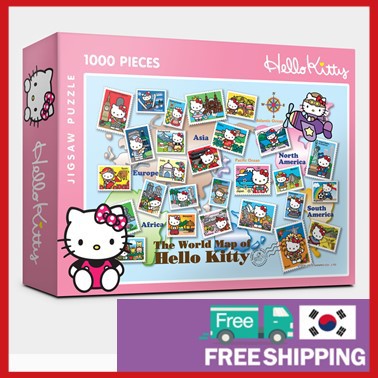 Jigsaw Puzzles 1000 Pieces "The World Map of  Hello Kitty" 