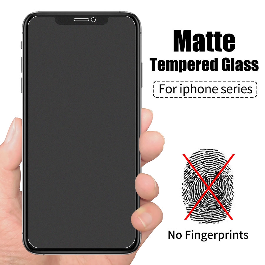 Matte Frosted Anti Glare Tempered Glass For Iphone 11 Pro Max X Xs Max Xr Iphone Se 7 8 6 6s Plus Shopee Singapore