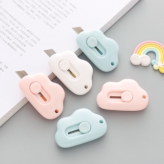 Cute Cloud Color Mini Portable Utility Knife Paper Cutter Cutting Paper Razor Blade Office Stationery Cutting Supplies