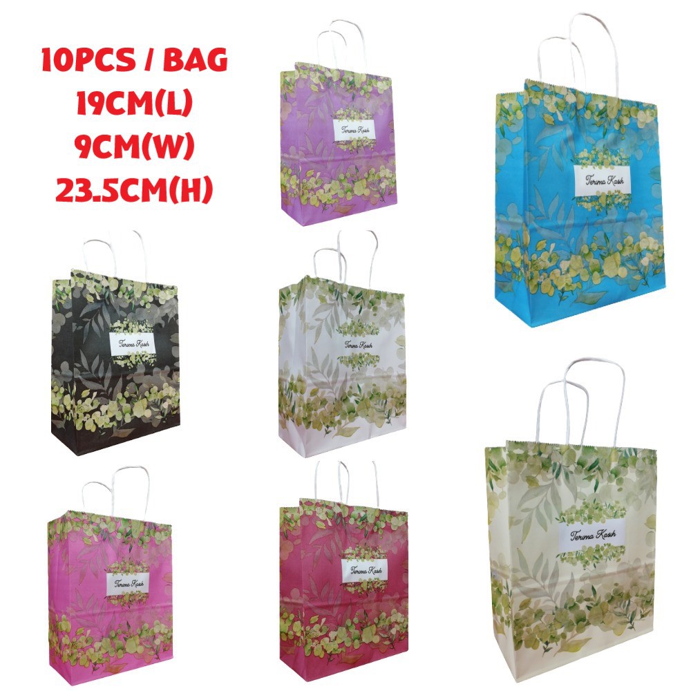Plastic Bag Printed Terima Kasih Goodies Bag With Zip 25pcs 12x18cm