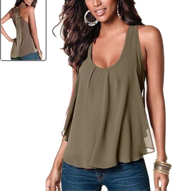 plus size chiffon vest