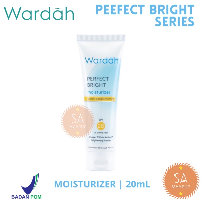 Wardah Perfect Bright Moisturizer Spf 28 20ml Wardah Moisturizing Sunscreen Face Shopee