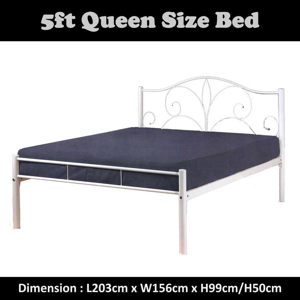 Flower Queen Size Bed Frame With Without Mattress Plywood Shopee Singapore