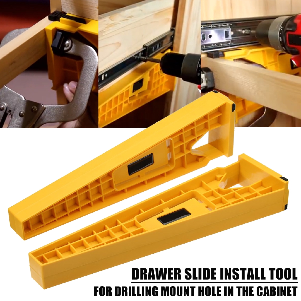 Cabinet Door Hinge Jig Template Drill Drawer Slide Runner