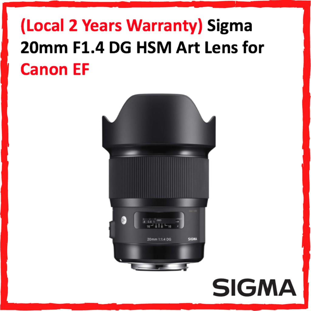 Local 2 Years Warranty Sigma mm F1 4 Dg Hsm Art Lens Canon Ef Nikon F Shopee Singapore