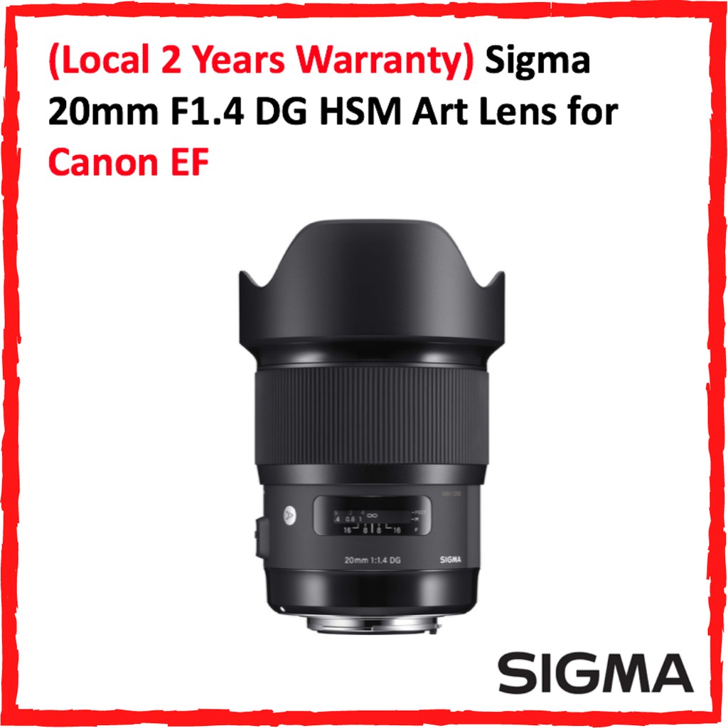 Local 2 Years Warranty Sigma mm F1 4 Dg Hsm Art Lens Canon Ef Nikon F Shopee Singapore