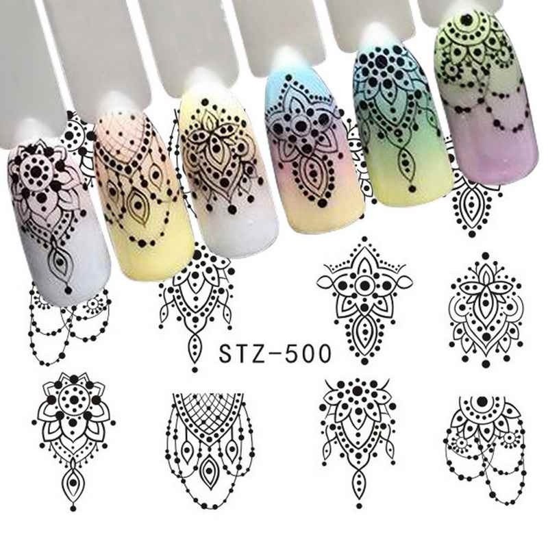 Jewelry Necklace Water Transfer Nail Art Sticker Stamping Decor