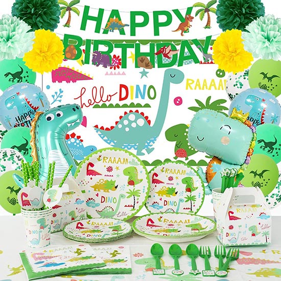 [SG SELLER] Cute Dinosaurs Party Supplies & Decoration Kit for Kids