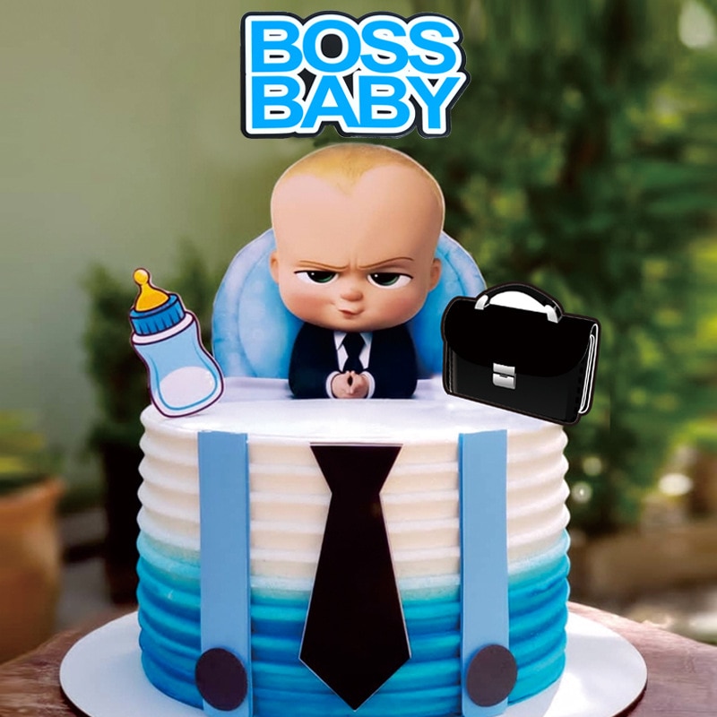 Boss Baby Happy Birthday Cake Topper Boy Girl Party Cupcake Flag Baby Shower Cake Toppers Decoration Shopee Singapore