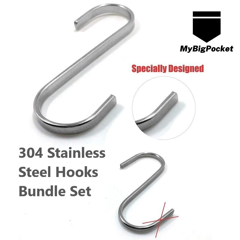 Heavy Duty Stainless Steel 304 Grade Kitchen S Hook 22*25*77mm (M Size