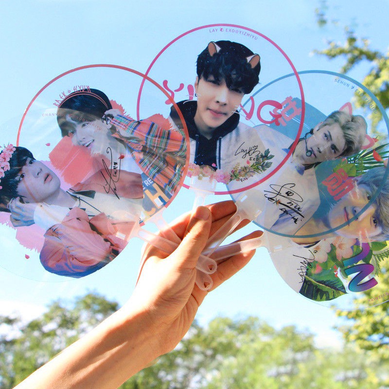 Bl Mini Cute Kpop Hand Holder Transparent Fan For Exo Bts Got7 Wannaone Shopee Singapore
