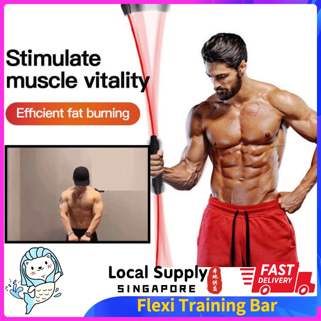 Flexi Bar Exercise Elastic Stick High Frequency Vibration For Muscle Groups Functional Training Stick For Home Fitness Shopee Singapore