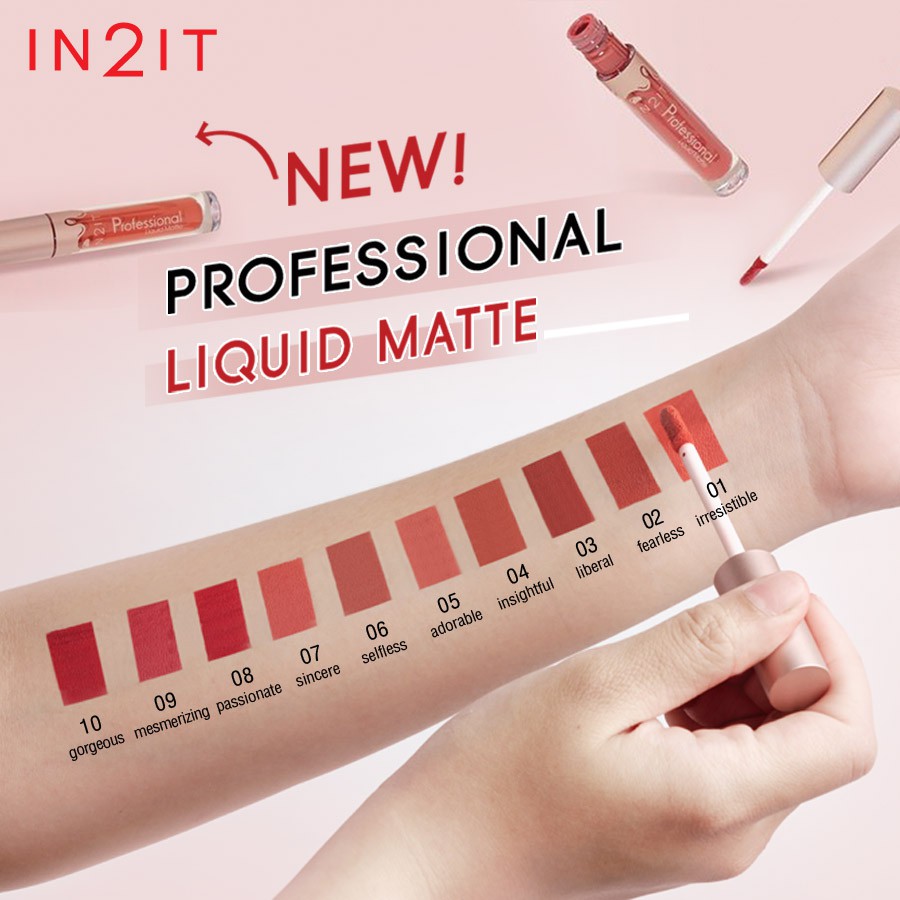 In2it Professional Liquid Matte Lipstick Pvm Shopee Singapore