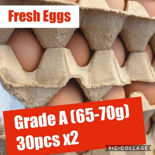 Fresh Eggs 30pcs x2 (Grade A 65-70g)