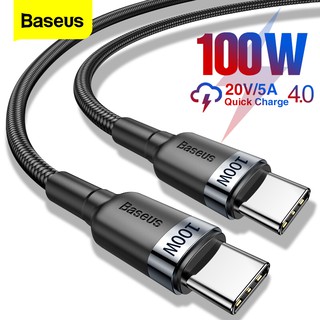 Baseus USB C Type-C To Type-C 5A 100W Quick Charge 4.0 Type-C Cable for Xiaomi  Samsung S20 + Ultra Macbk Cable