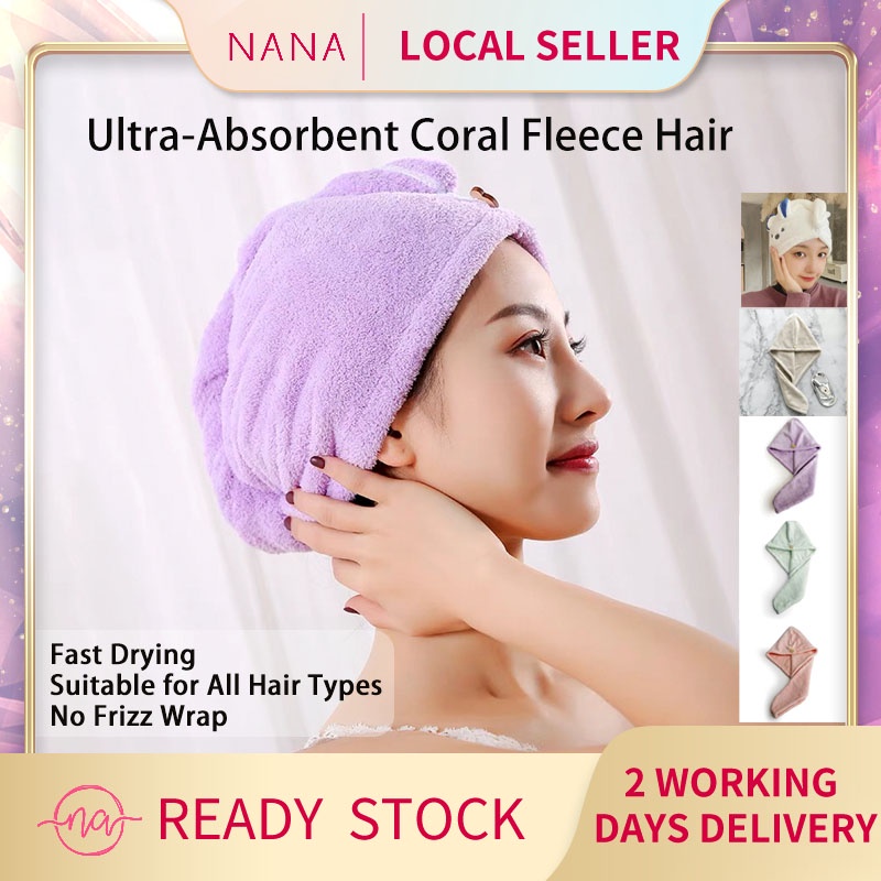 [SG] UltraAbsorbent Hair Towel Coral Fleece Thick Fast Drying for All