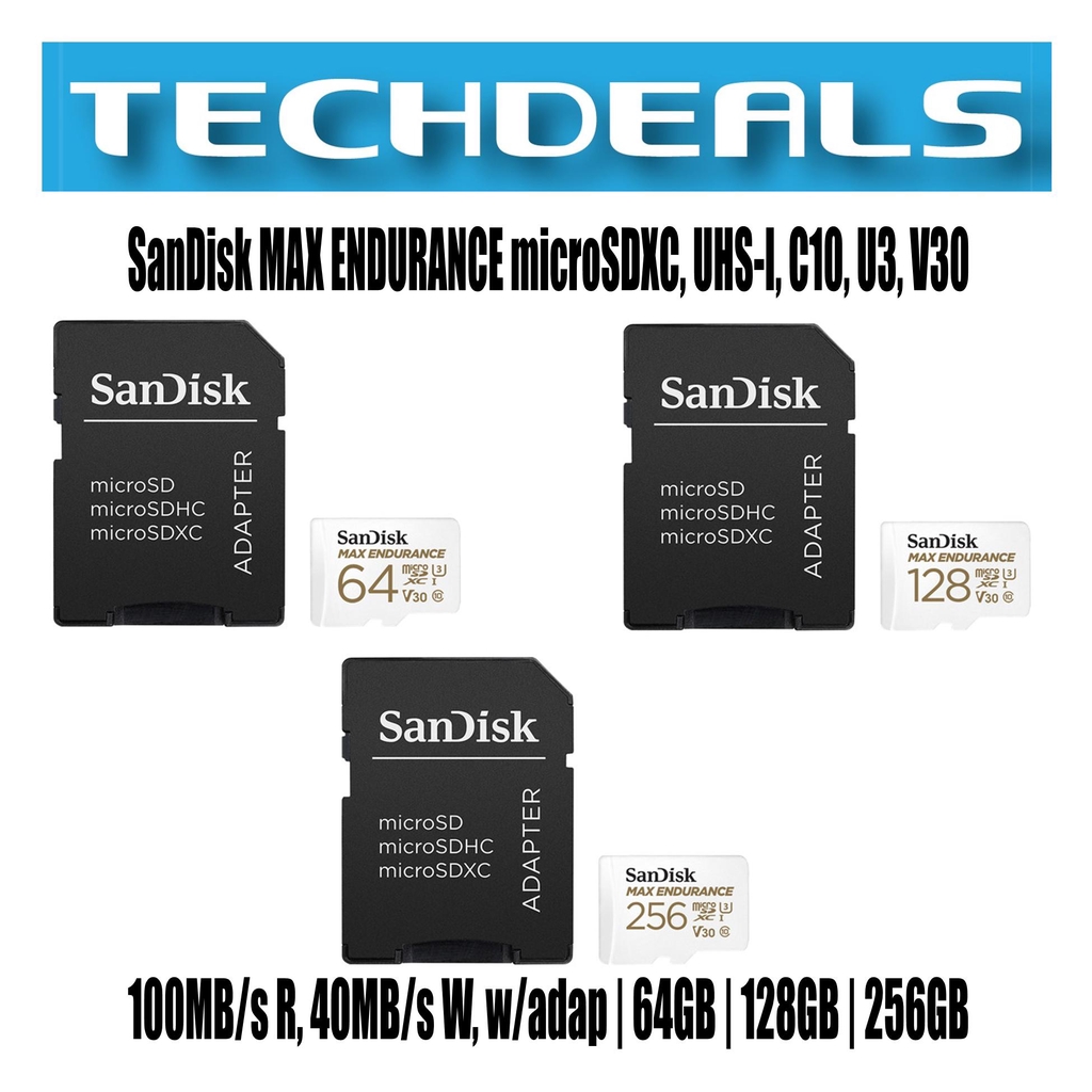SanDisk SDSQQVR MAX Endurance MicroSD Card UHSI, C10, U3, V30, 100MB/s
