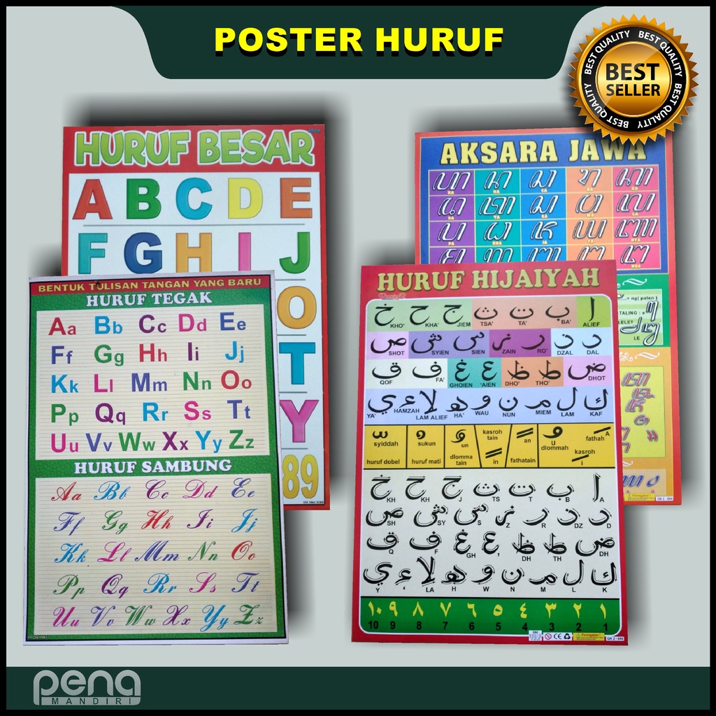 Poster Anak Know Hijaiyah Letters Abc Upright English Alphabet Connect Javanese Account Shopee Singapore