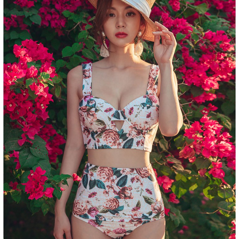 high waisted underwire bikini set