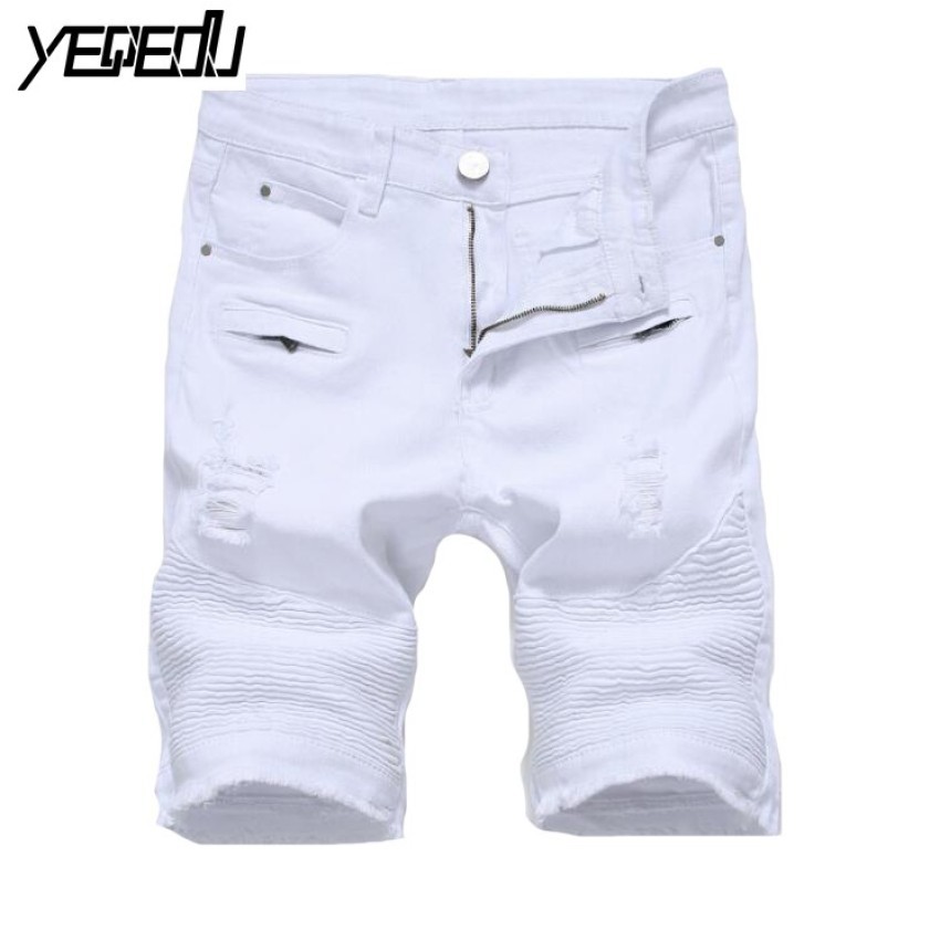 white jean shorts mens