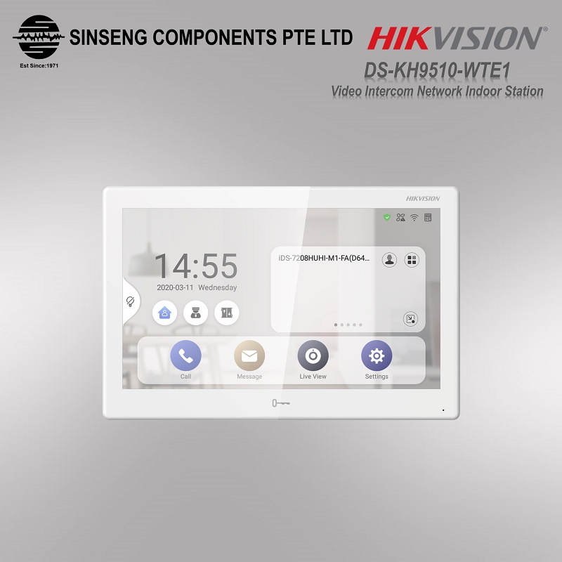 Hikvision 10.1"inch Touch Screen DS-KH9510-WTE1 Video Intercom Network ...