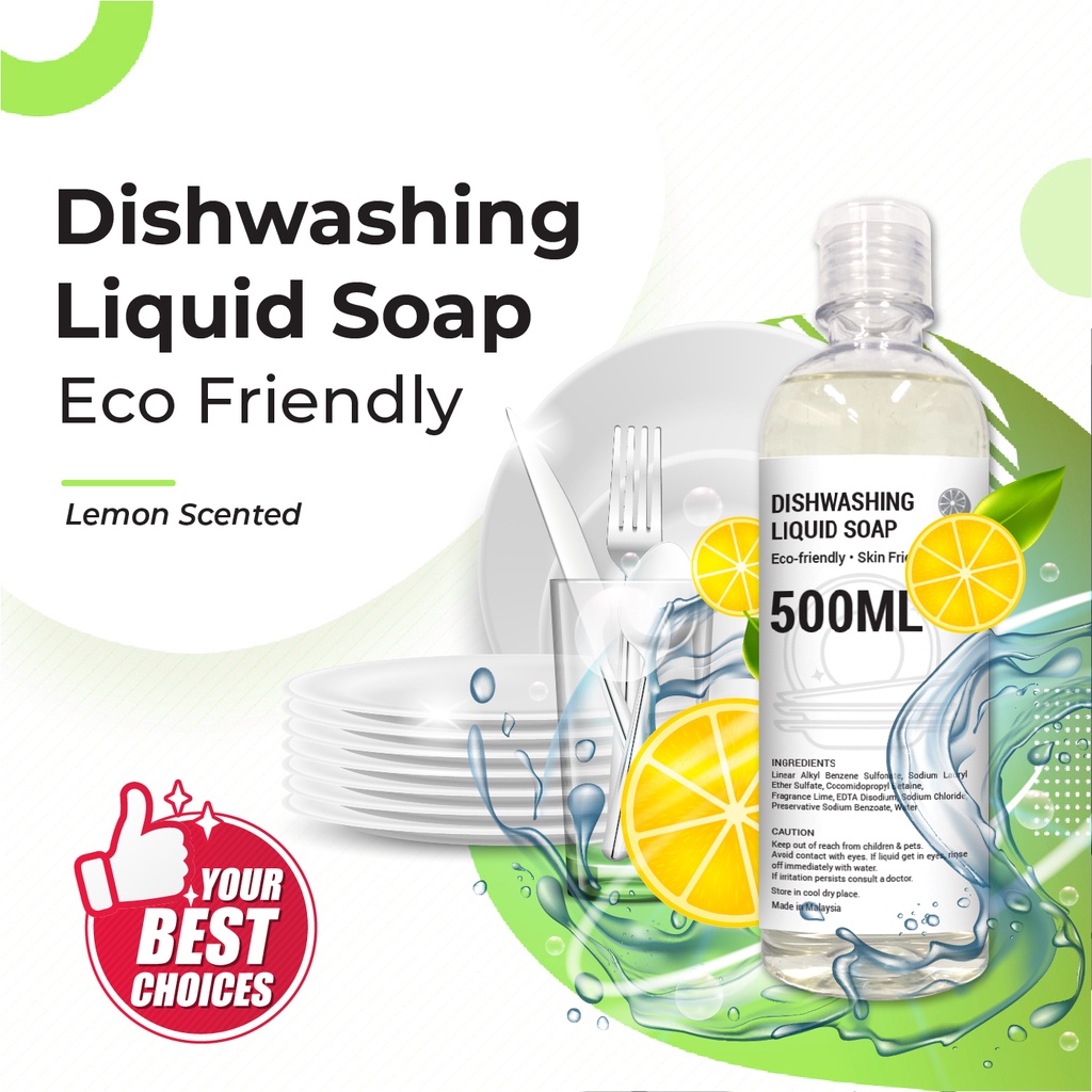Eco Friendly Dishwashing Liquid Soap 500ml Shopee Singapore