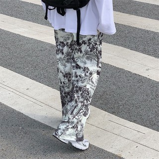 Image of thu nhỏ ∈spring and summer new style Korean loose Chinese ink painting tie-dye printed pants women s casual all-match wide-l #4