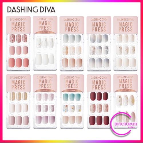 Dashing Diva] Magic Press 2022/09 New  Nail Stickers / 1-Sec  Extension Nail Tip / Simple Korean Nails | Shopee Singapore