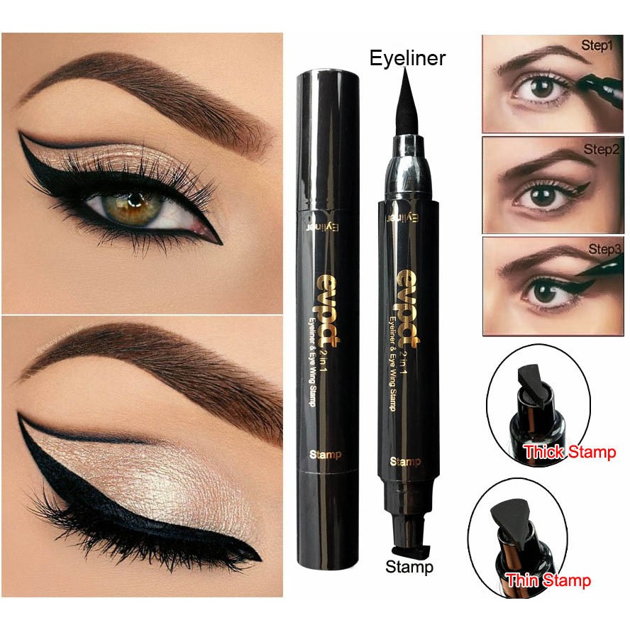 Winged Eyeliner Stamp Waterproof Make Up Cosmetic Eye Liner Pencil Black Liquid Shopee Singapore